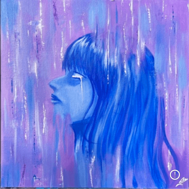She was crying 